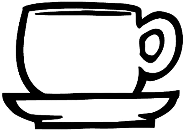 Cup and saucer vinyl decal. Customize on line. Food Meals Drinks 040-0421